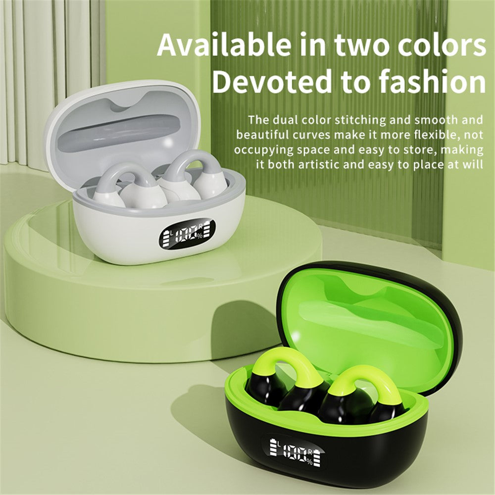 AX10 ørekliphøretelefoner med åbne ører, Bluetooth-kompatible høretelefoner med opladningsetui, sportshøretelefoner til cykling og løb