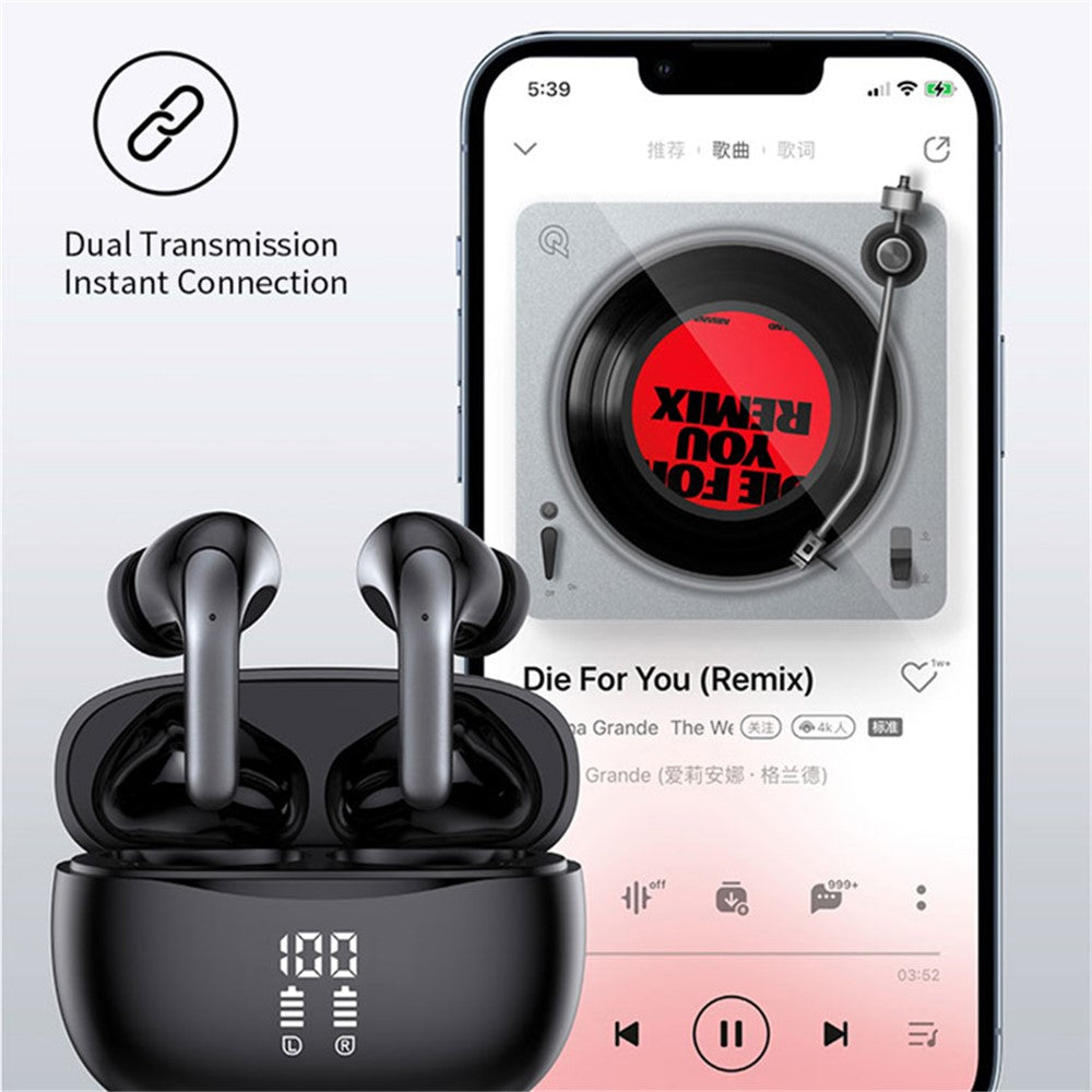 S52 TWS Earphones Stereo Sound Bluetooth-compatible 5.3 Semi-in-ear Wireless Headphones