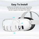 PC Case for Meta Quest 3 VR Headset with 3Pcs Tempered Glass Lens Film