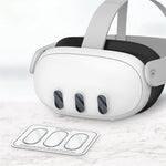 PC Case for Meta Quest 3 VR Headset with 3Pcs Tempered Glass Lens Film