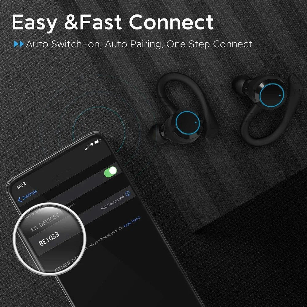 BE1033 Bluetooth-compatible Sports Earbuds IPX7 Waterproof HiFi Stereo Sound Earhook Wireless Earbuds