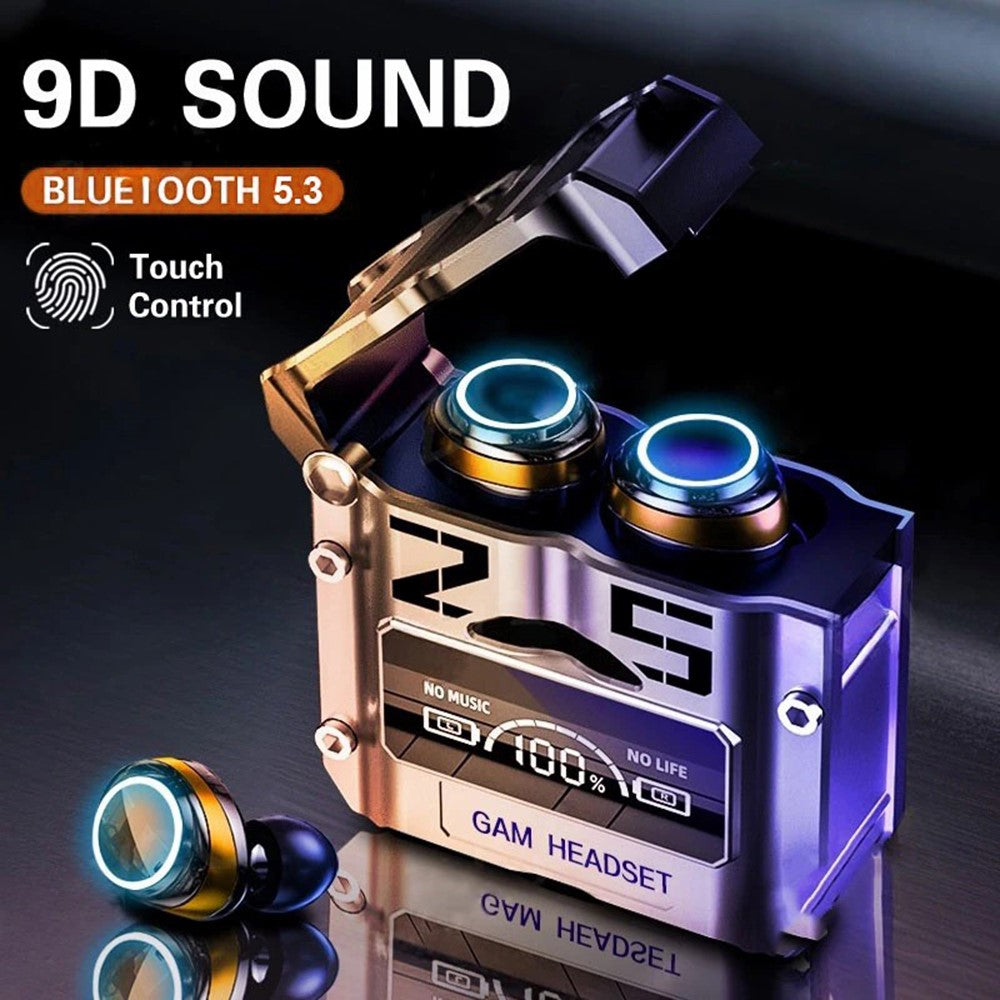 M25 Mecha Design Bluetooth-compatible Earphone Digital Display TWS Gaming Wireless In-ear Headset
