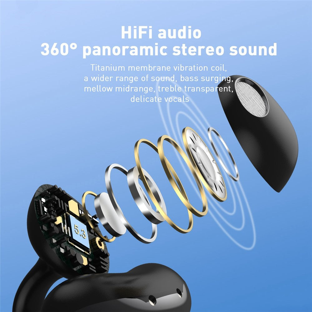 HILEO Hi82 Bluetooth-compatible Headsets Ear Clip-On Earphones Wireless Headphones