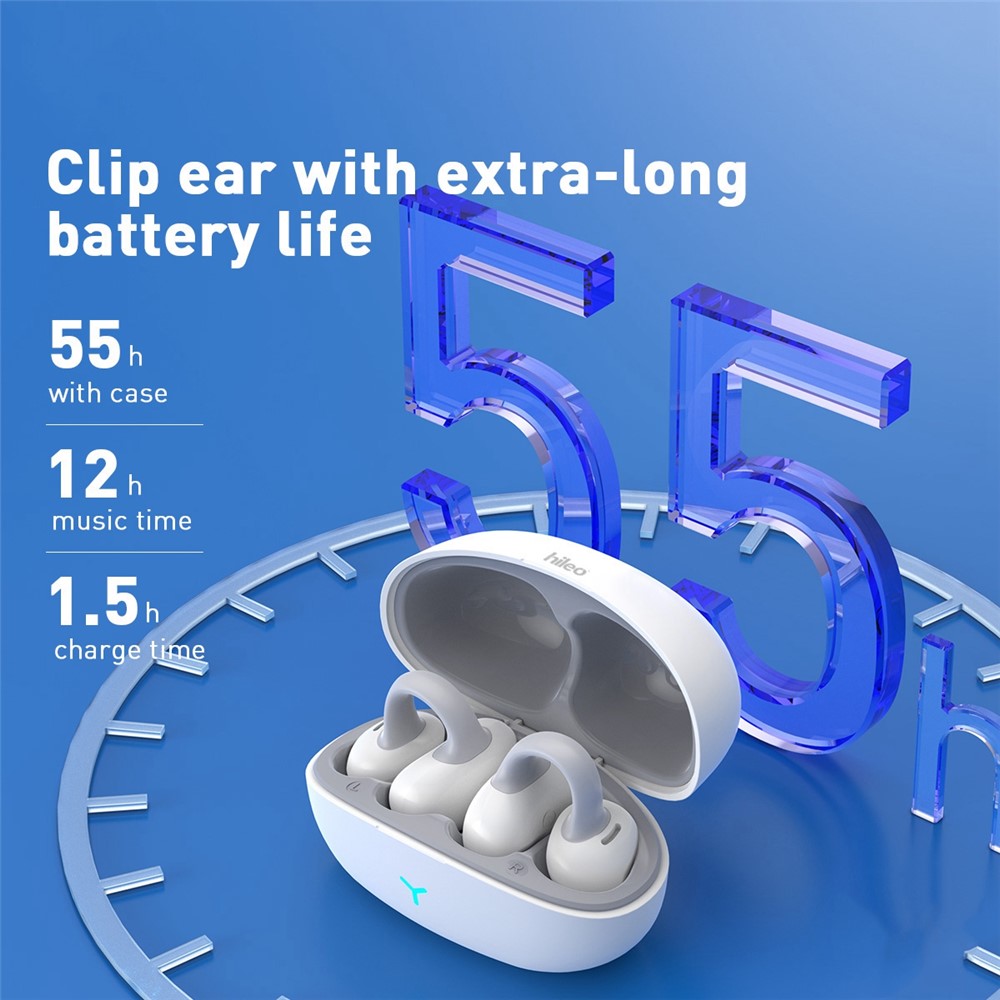 HILEO Hi82 Bluetooth-compatible Headsets Ear Clip-On Earphones Wireless Headphones