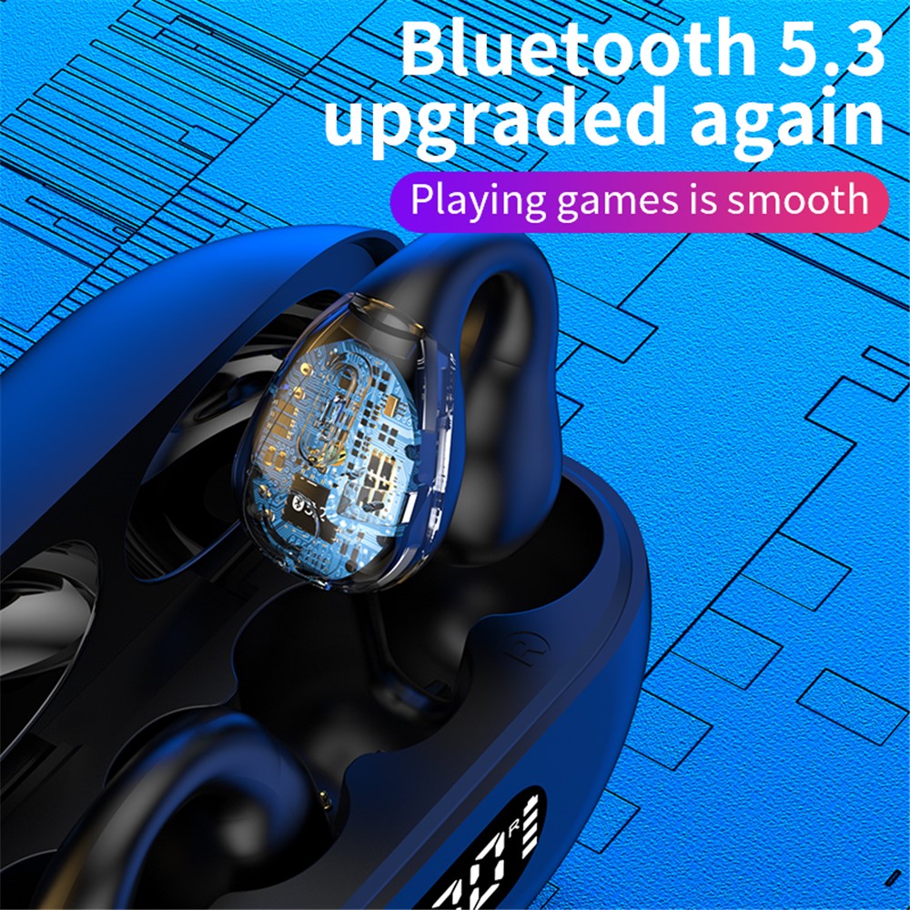 R15 Bluetooth-compatible 5.3 Ear Clip HiFi Earphone Touch Control Music Gaming Headset