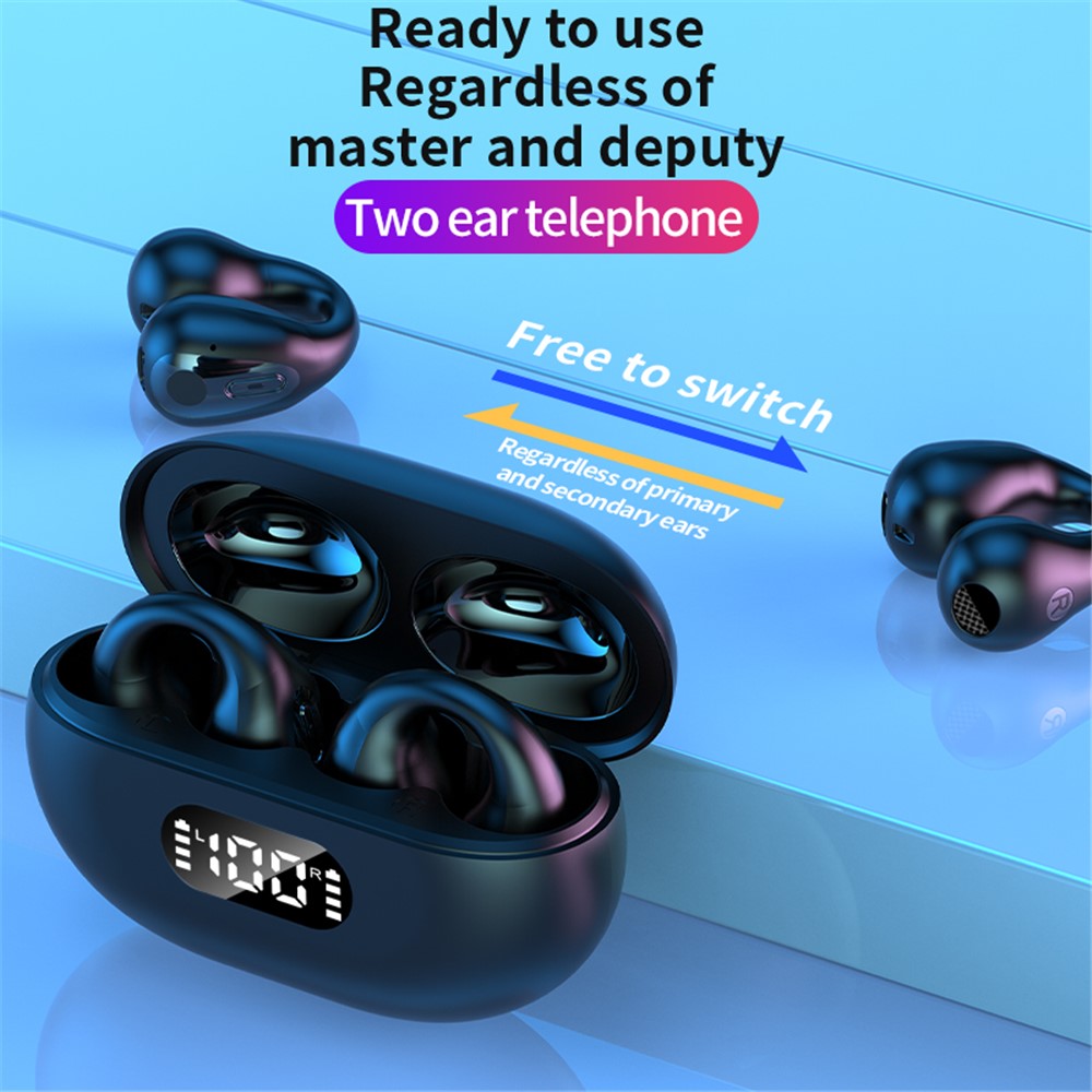 R15 Bluetooth-compatible 5.3 Ear Clip HiFi Earphone Touch Control Music Gaming Headset
