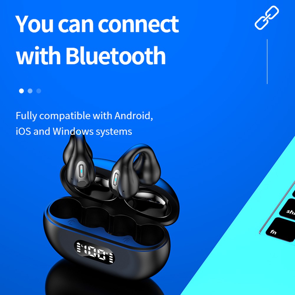 R15 Bluetooth-compatible 5.3 Ear Clip HiFi Earphone Touch Control Music Gaming Headset