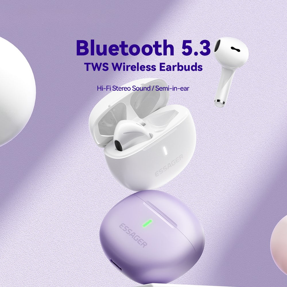 ESSAGER TWS Bluetooth-compatible Earphone HiFi Stereo Sound HD Calling Wireless Headset
