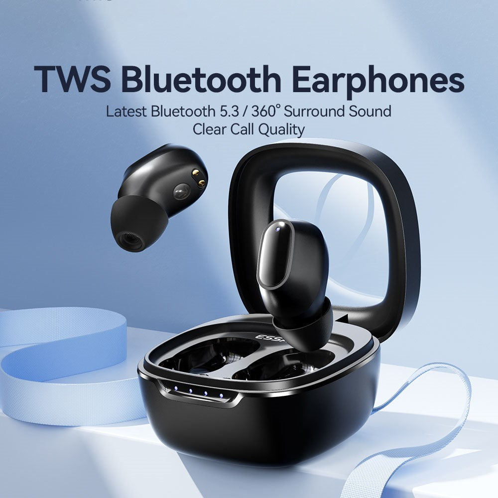 ESSAGER HiFi Stereo Sound In-ear Wireless Headphones Bluetooth-compatible 5.3 TWS Earphones