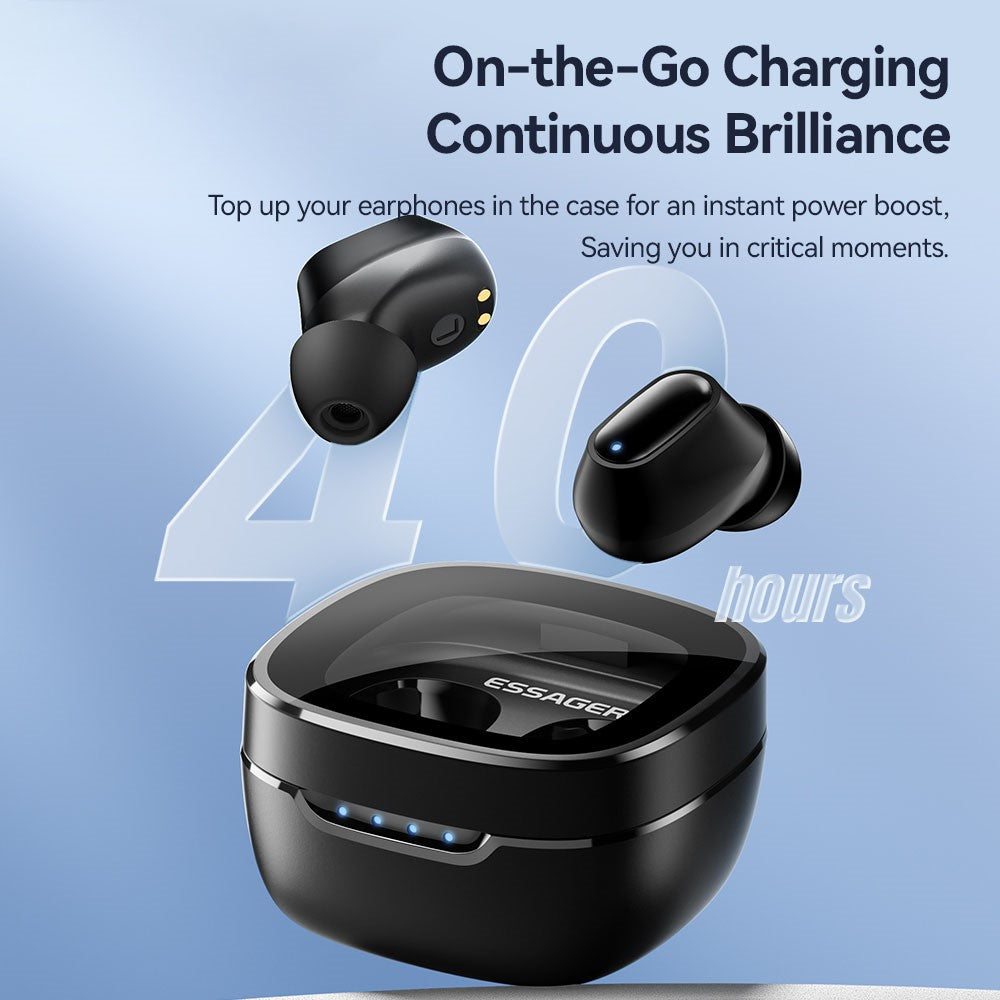 ESSAGER HiFi Stereo Sound In-ear Wireless Headphones Bluetooth-compatible 5.3 TWS Earphones