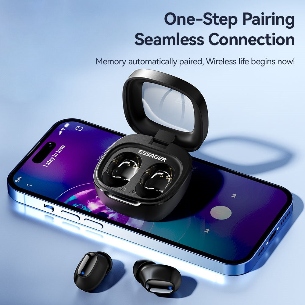 ESSAGER HiFi Stereo Sound In-ear Wireless Headphones Bluetooth-compatible 5.3 TWS Earphones