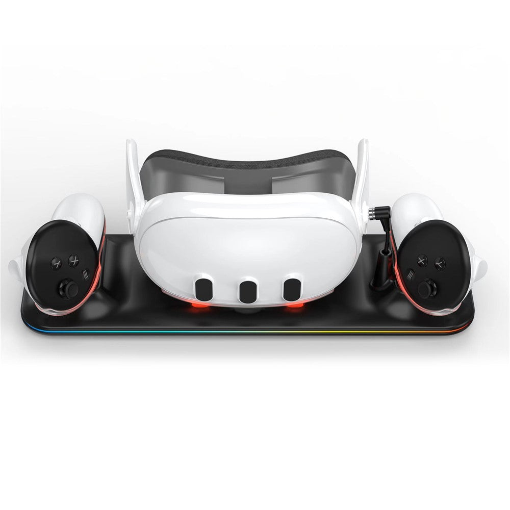 Opladerstation til Meta Quest 3 VR-headset og dobbelt controller-opladningsdock