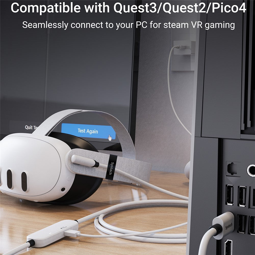 SYNTECH M32C1-5 5M VR Headset Charging Cable for Meta Quest 3S / 3 / 2 Fast Charging Cord 18W USB 3.0