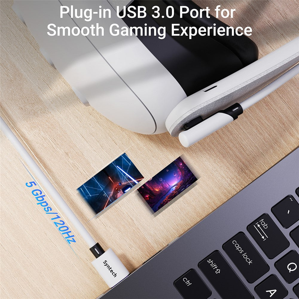 SYNTECH M32C1-5 5M VR Headset Charging Cable for Meta Quest 3S / 3 / 2 Fast Charging Cord 18W USB 3.0