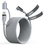 AMVR LC6L 4,88 m 2-i-1 USB-A + Type-C til Type-C 5 Gbps nylonflettet datakabel til VR-gaming