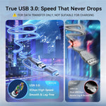 AMVR LC6L 4,88 m 2-i-1 USB-A + Type-C til Type-C 5 Gbps nylonflettet datakabel til VR-gaming