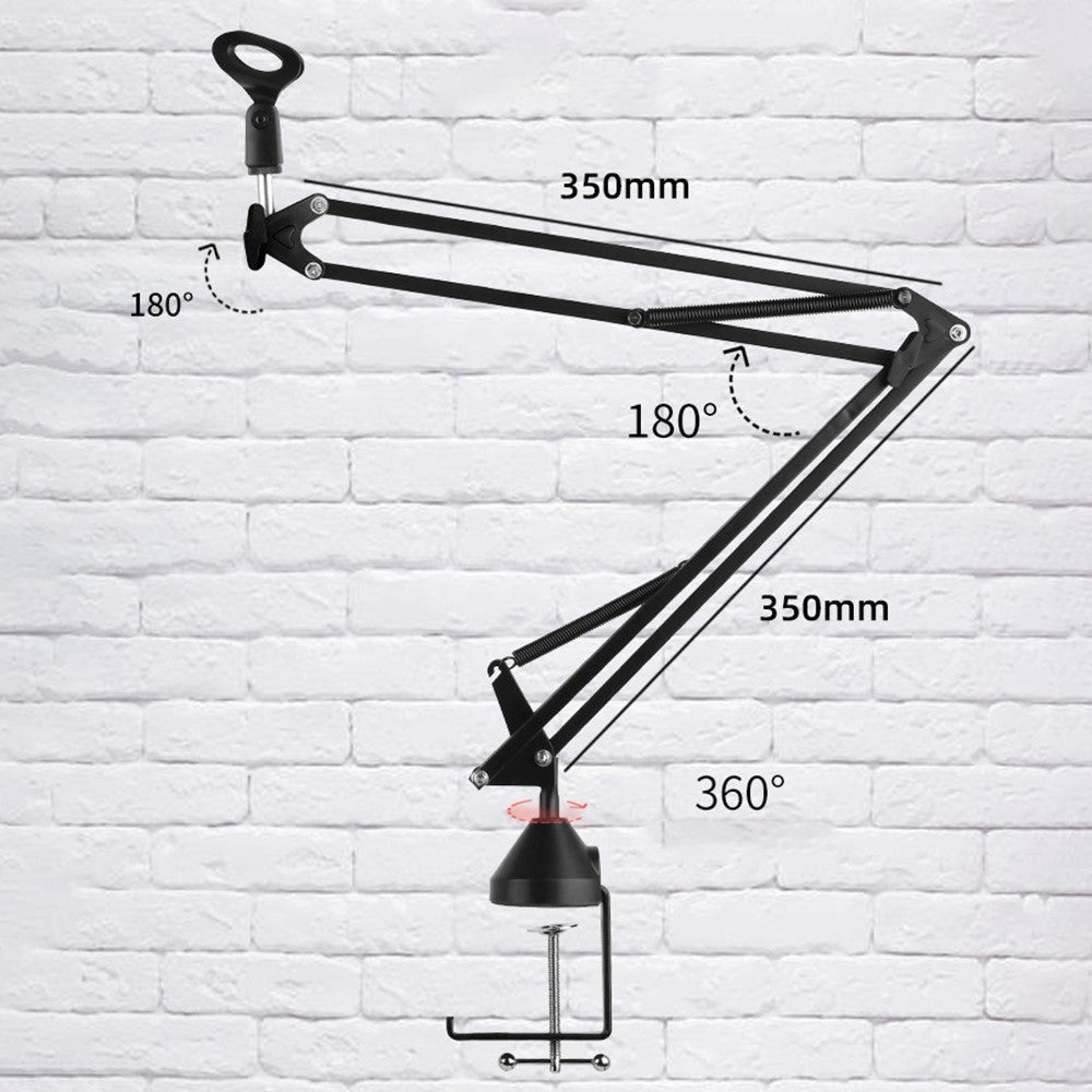 HSP19 360 Degree Rotation Microphone Boom Arm Stand Cantilever Bracket Adjustable Suspension Mic Stand