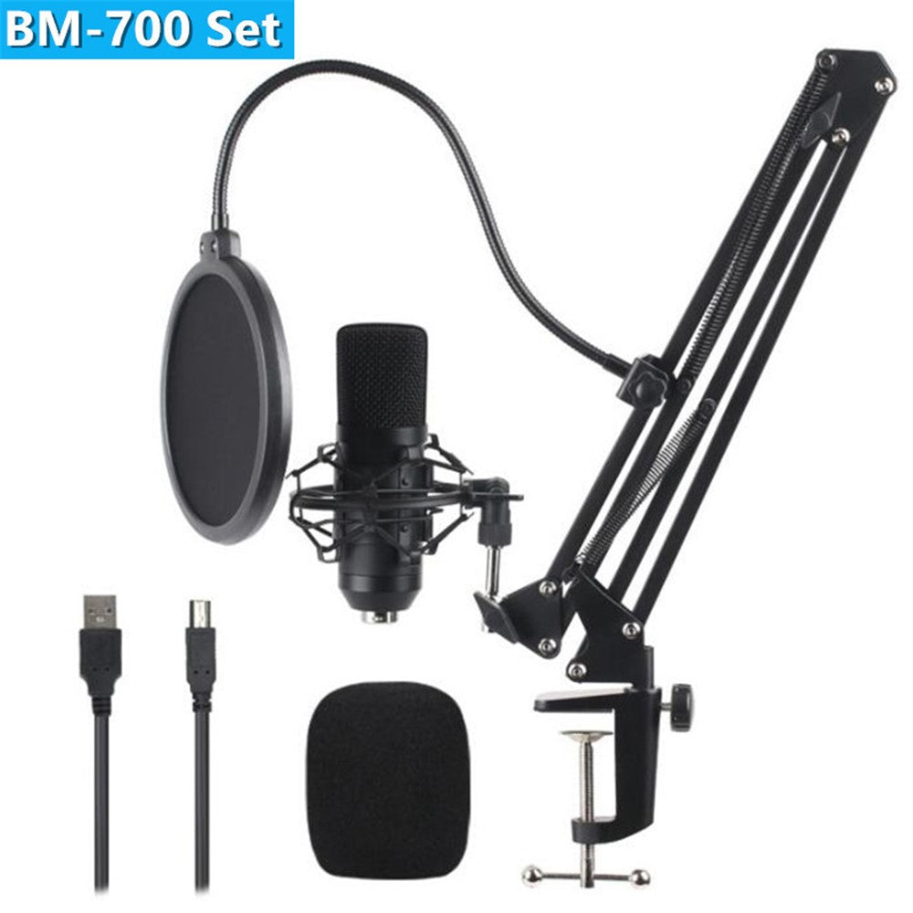 BM-700 USB-optagemikrofonsæt Indbygget USB-lydkort NB35 beslag kondensatormikrofon