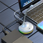 RGB Light Microphone 3 USB Ports Hub Plug and Play Noise Cancelling Desktop Mic