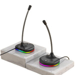 RGB Light Microphone 3 USB Ports Hub Plug and Play Noise Cancelling Desktop Mic