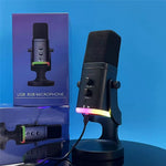 USB Dynamic Microphone Noise Canceling RGB for Recording Gaming Live Streaming Karaoke