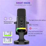 USB Dynamic Microphone Noise Canceling RGB for Recording Gaming Live Streaming Karaoke