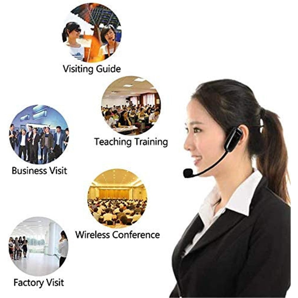 U12A Head-mounted UHF Wireless Microphone Headset Voice Amplifier Mic Speaker for Teaching Guide Lecture Meeting