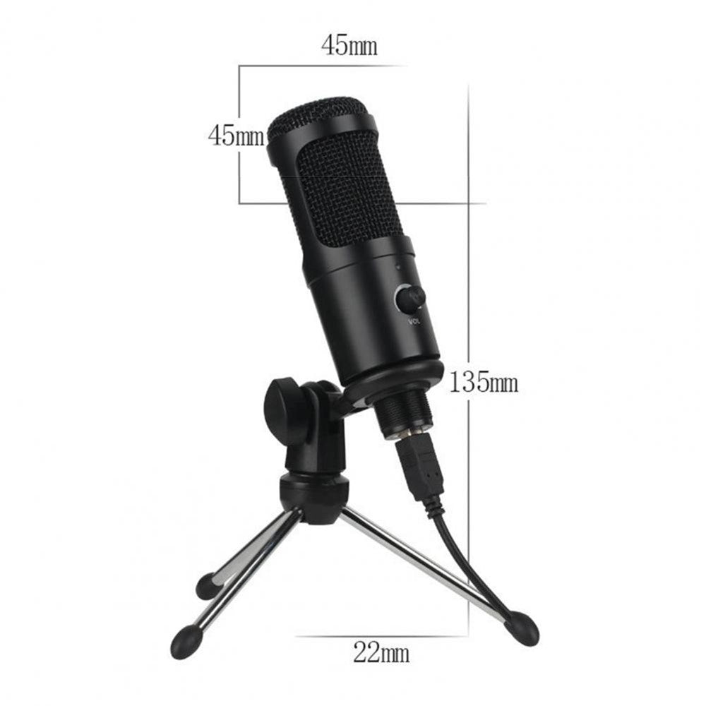A6 USB Gaming Mikrofon Computer Kondensator PC Mic med Tripod Stand til Streaming Podcast Gaming Vokaloptagelse