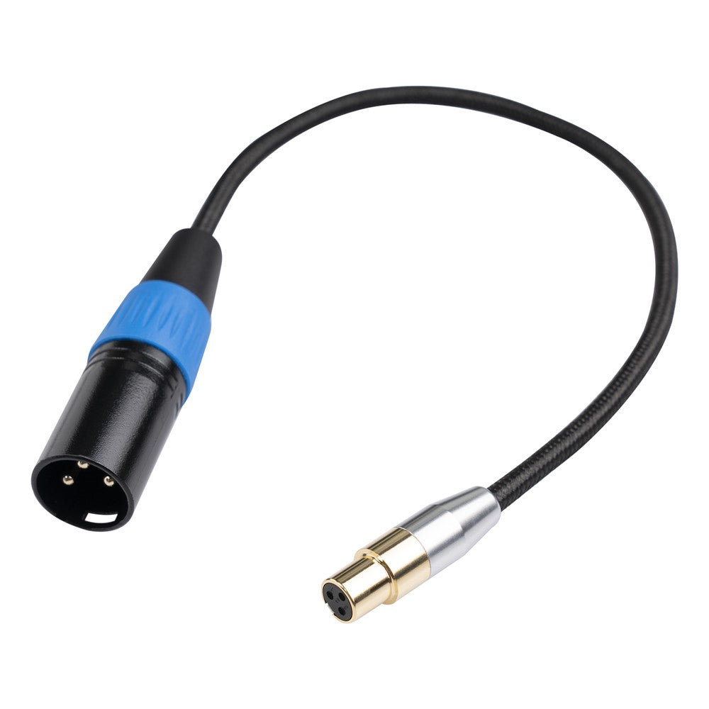 SA119GXK108BU 0,3 m 24K guldpläterad mini XLR till XLR hane-kabel mikrofonljudadaptersladd