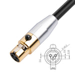 SA119GXK108BU 0,3 m 24K guldpläterad mini XLR till XLR hane-kabel mikrofonljudadaptersladd