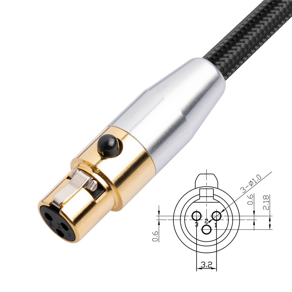 SA119GXK108BU 0,3 m 24K guldpläterad mini XLR till XLR hane-kabel mikrofonljudadaptersladd