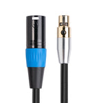 SA119GXK108BU 0,3 m 24K guldpläterad mini XLR till XLR hane-kabel mikrofonljudadaptersladd