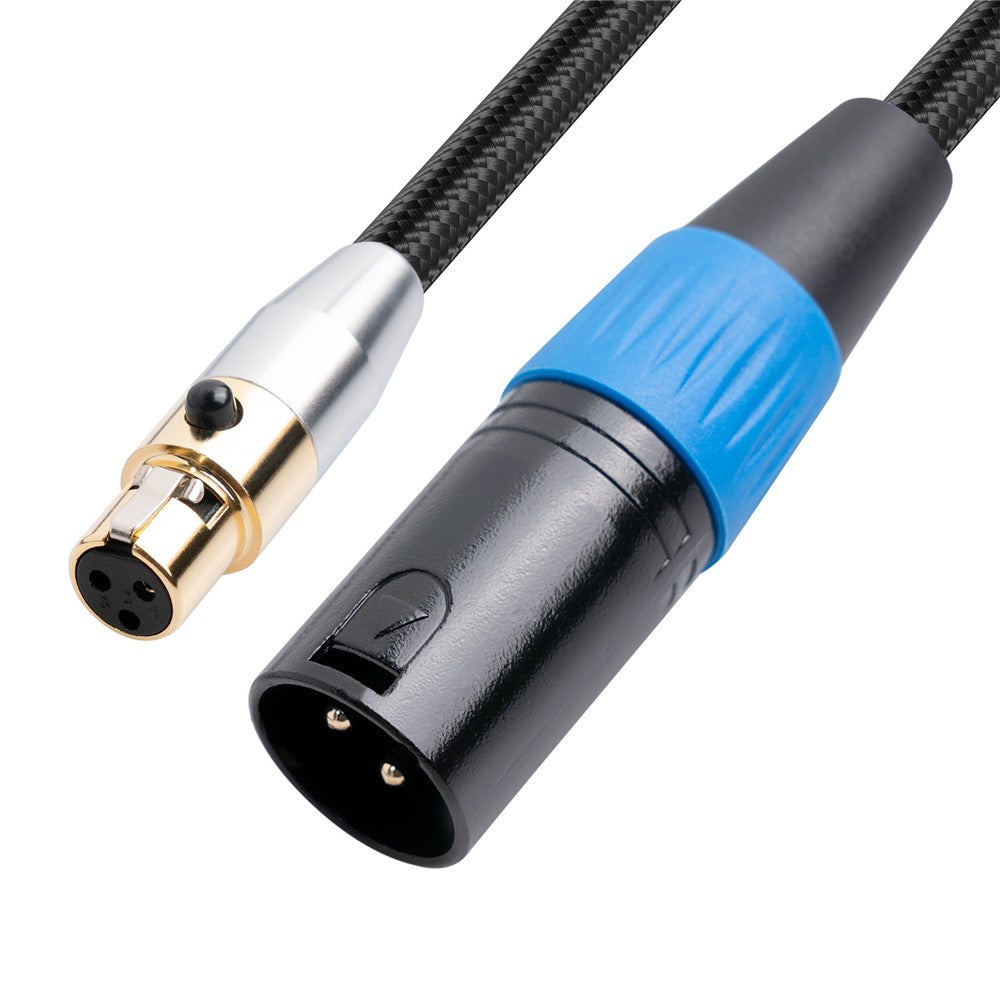 SA119GXK108BU 0,3 m 24K guldpläterad mini XLR till XLR hane-kabel mikrofonljudadaptersladd