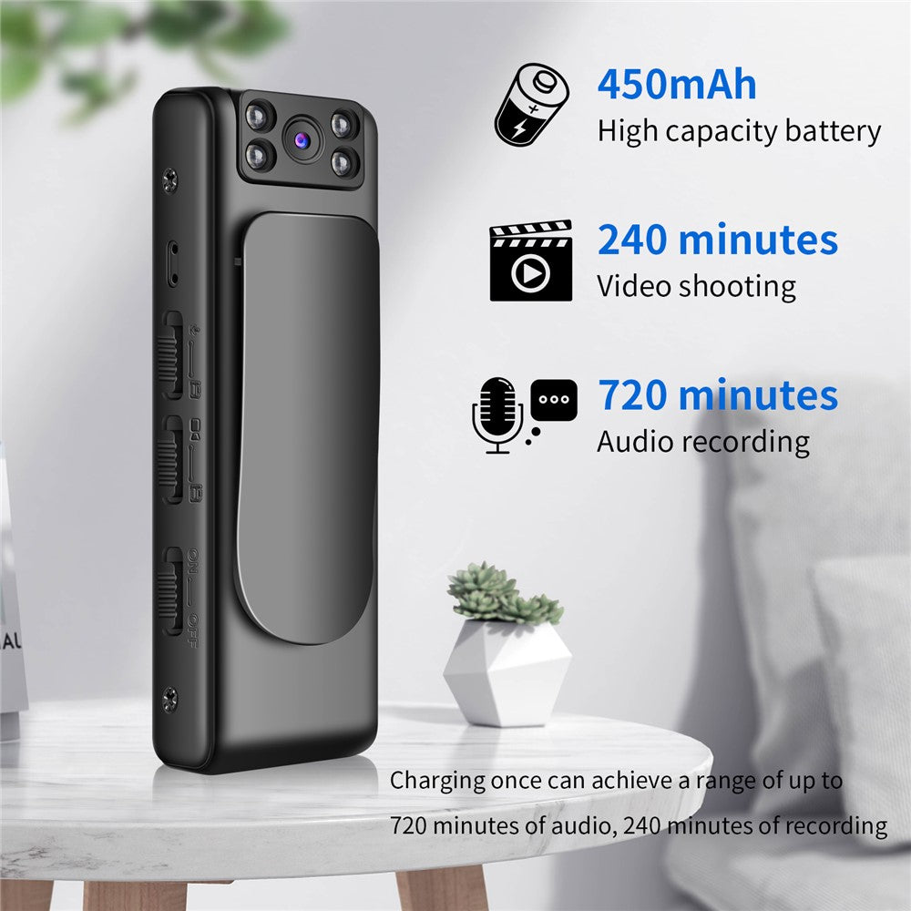 M6 Infrared Night Vision 1080P Full HD Pocket Camera Portable Video Recorder with Back Clip