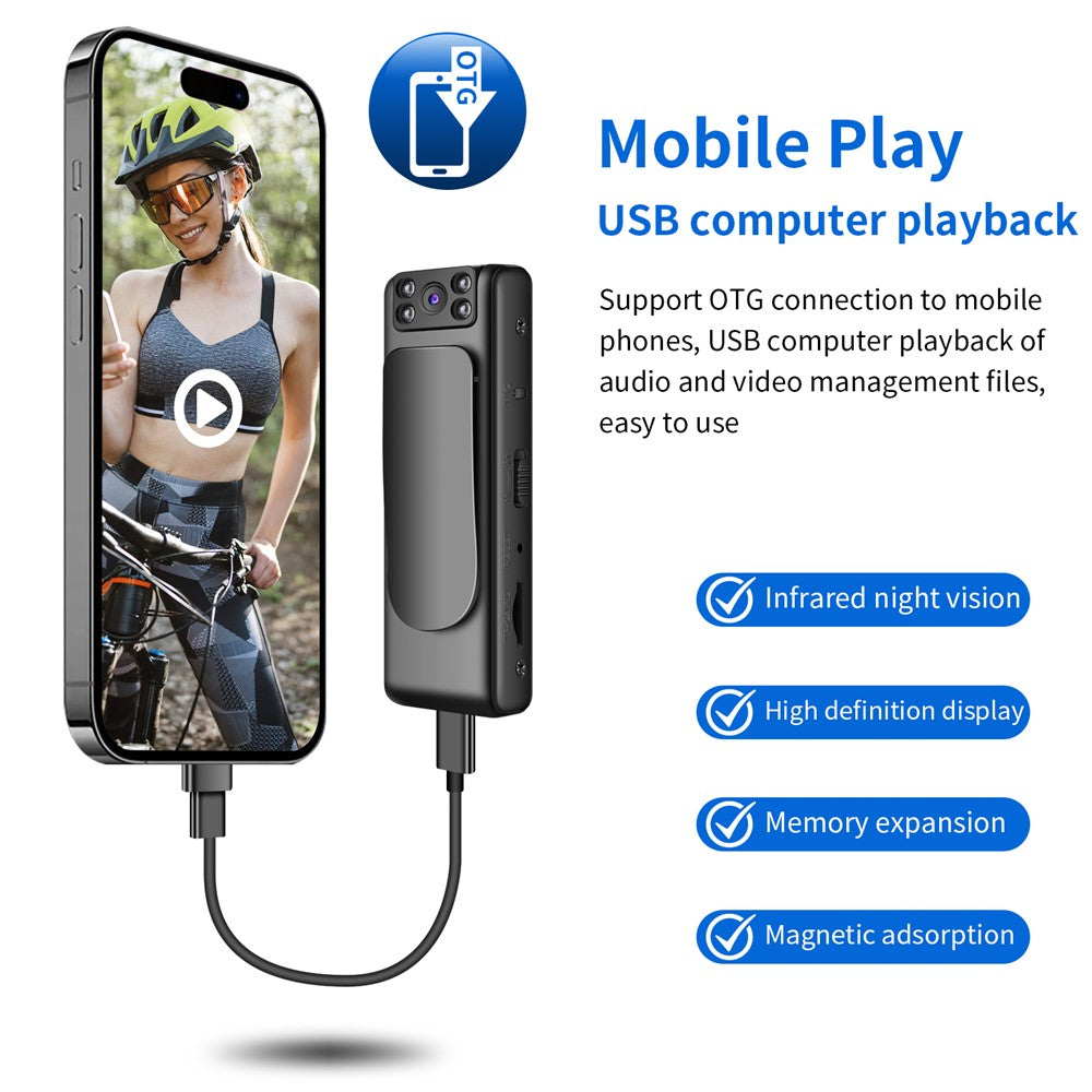 M6 Infrared Night Vision 1080P Full HD Pocket Camera Portable Video Recorder with Back Clip