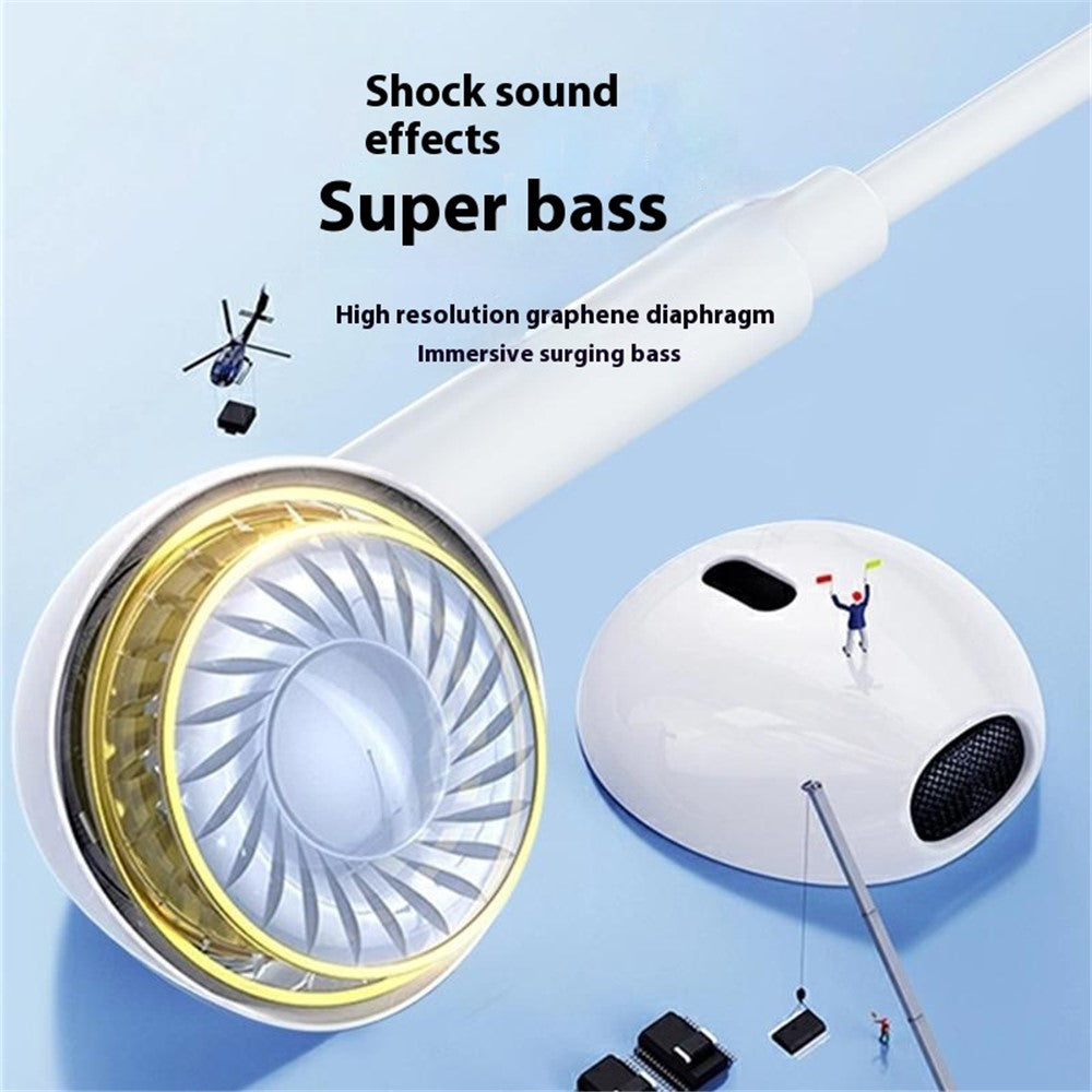 Type-C / 8-Pin 2-in-1 Wired Earphone Digital Chip Stereo Wire Control Phone Music Headset
