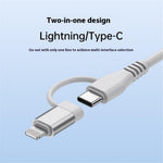 Type-C / 8-Pin 2-in-1 Wired Earphone Digital Chip Stereo Wire Control Phone Music Headset
