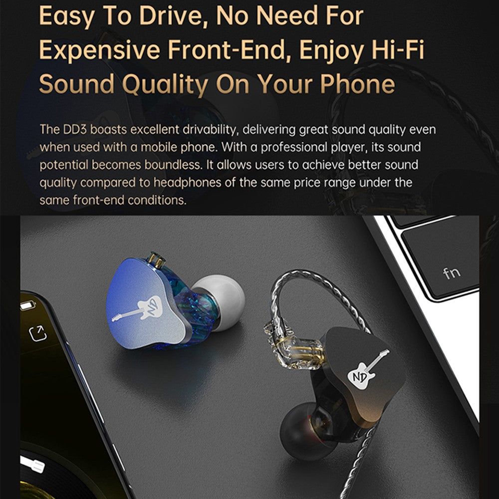 ND DD3 4 Modes Adjustable In-Ear Earphones HiFi Sound Wired Headphones, No Mic / Tuned Version