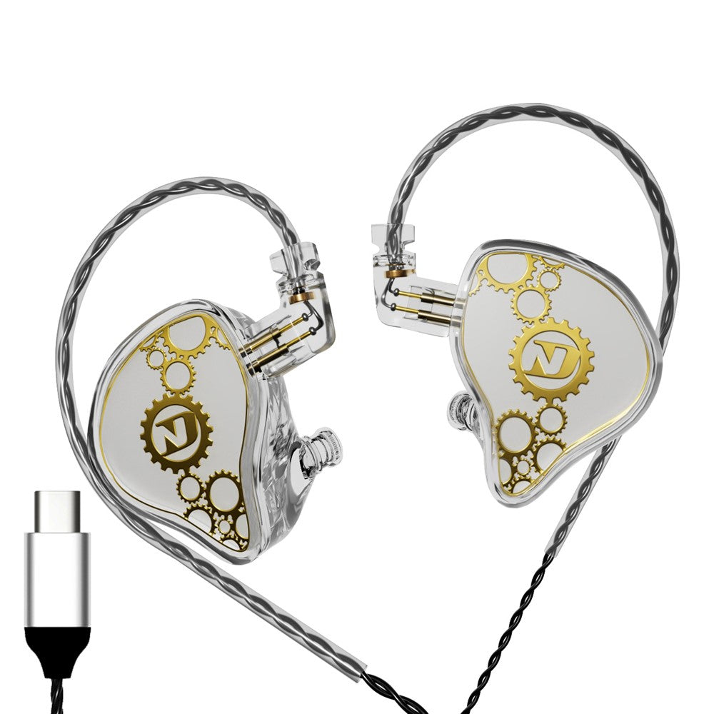 ND Venus Avtagbara Typ-C Trådbundna Hörlurar HiFi-Ljud Industriella In-Ear Hörlurar (Utan Mikrofon)