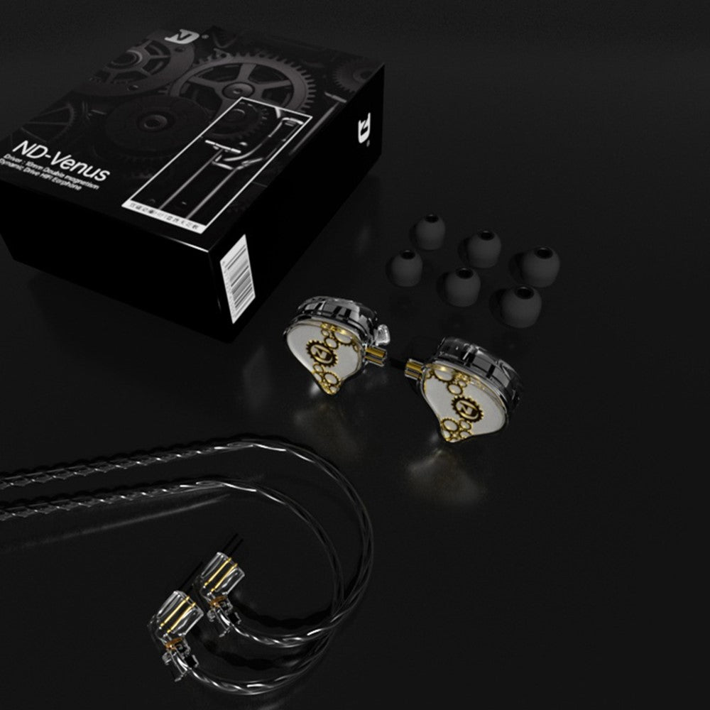 ND Venus Avtagbara Typ-C Trådbundna Hörlurar HiFi-Ljud Industriella In-Ear Hörlurar (Utan Mikrofon)