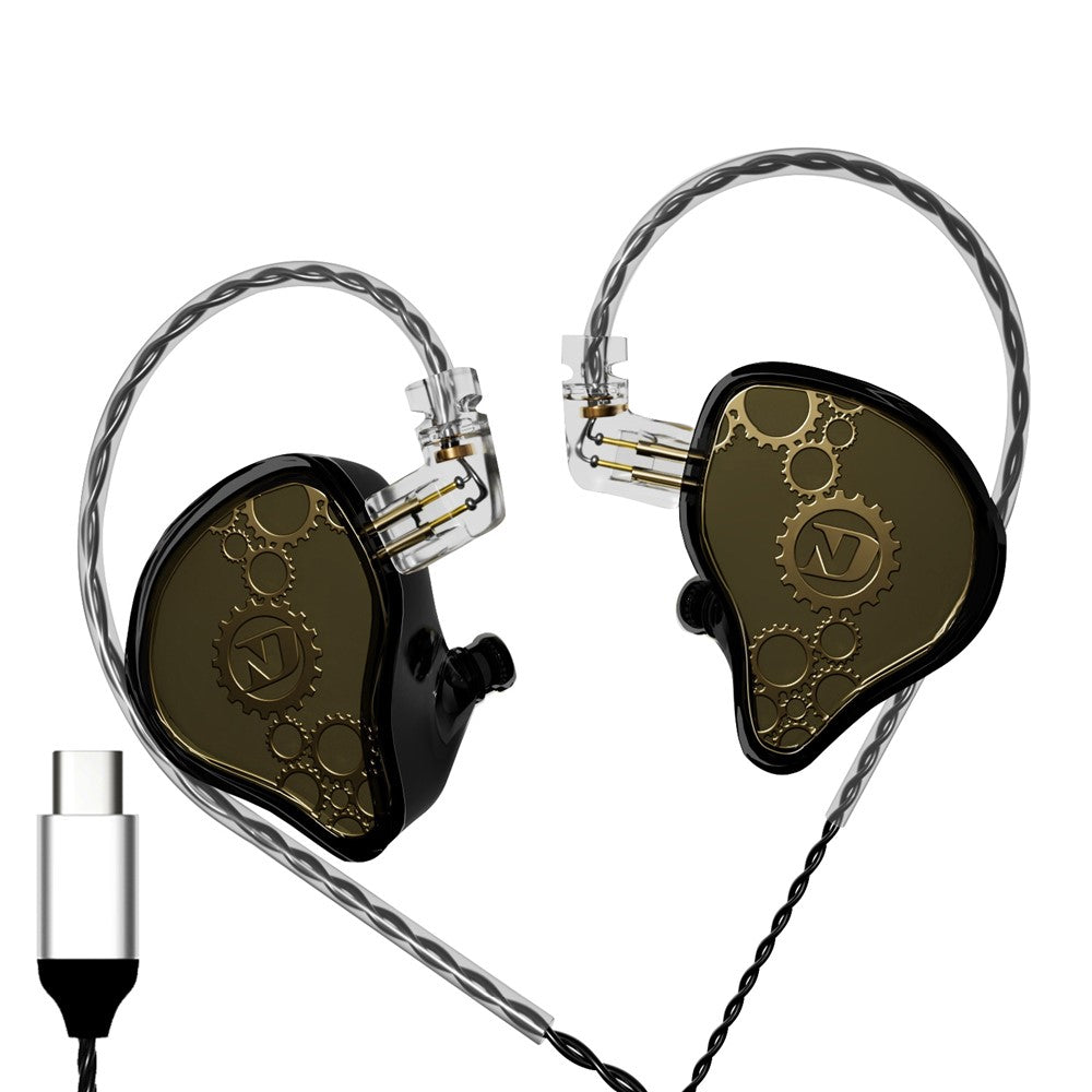 ND Venus Avtagbara Typ-C Trådbundna Hörlurar HiFi-Ljud Industriella In-Ear Hörlurar (Utan Mikrofon)