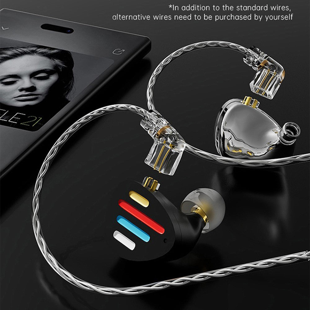 ND X12 Wired Earphones 10mm Dynamic Driver +5BA HiFi In-Ear Headphones with Detachable Cable, with Mic