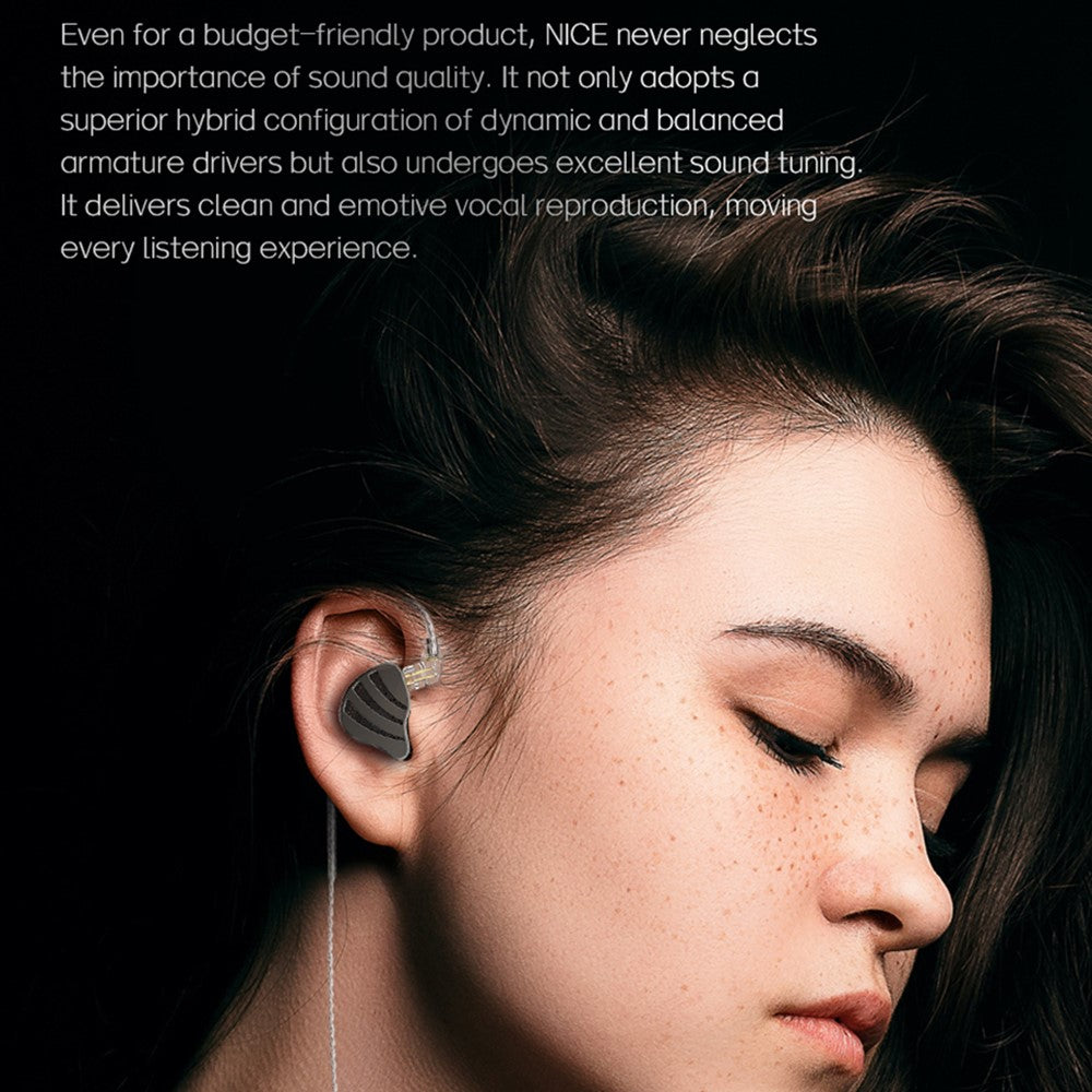 ND Nice HiFi-lyd Hovedtelefoner In Ear 0,75 mm 2-bens interface Kablede høretelefoner