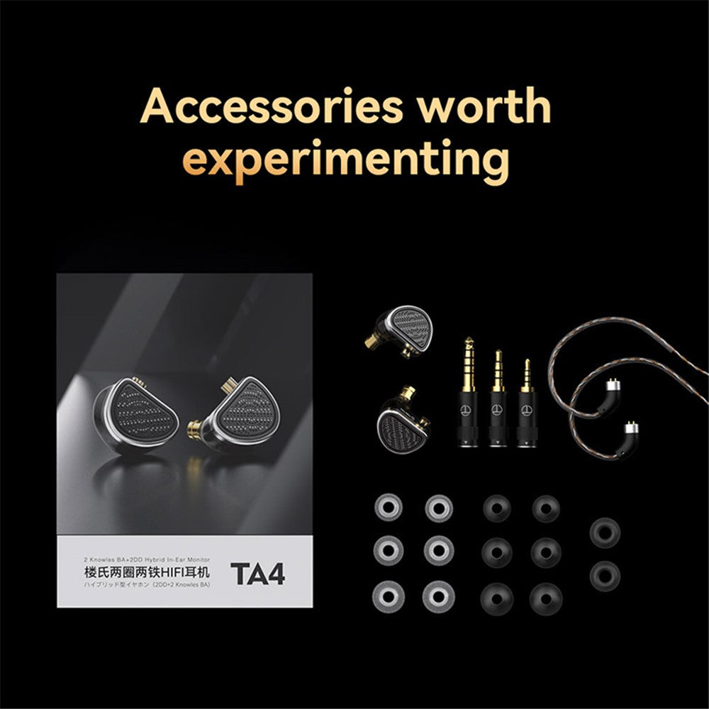 TRN TA4 2BA+2DD Knowles Hybrid In-Ear Earphones HiFi Bass Sound Headphones for Smartphones / PC