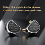 TRN TA4 2BA+2DD Knowles Hybrid In-Ear Earphones HiFi Bass Sound Headphones for Smartphones / PC