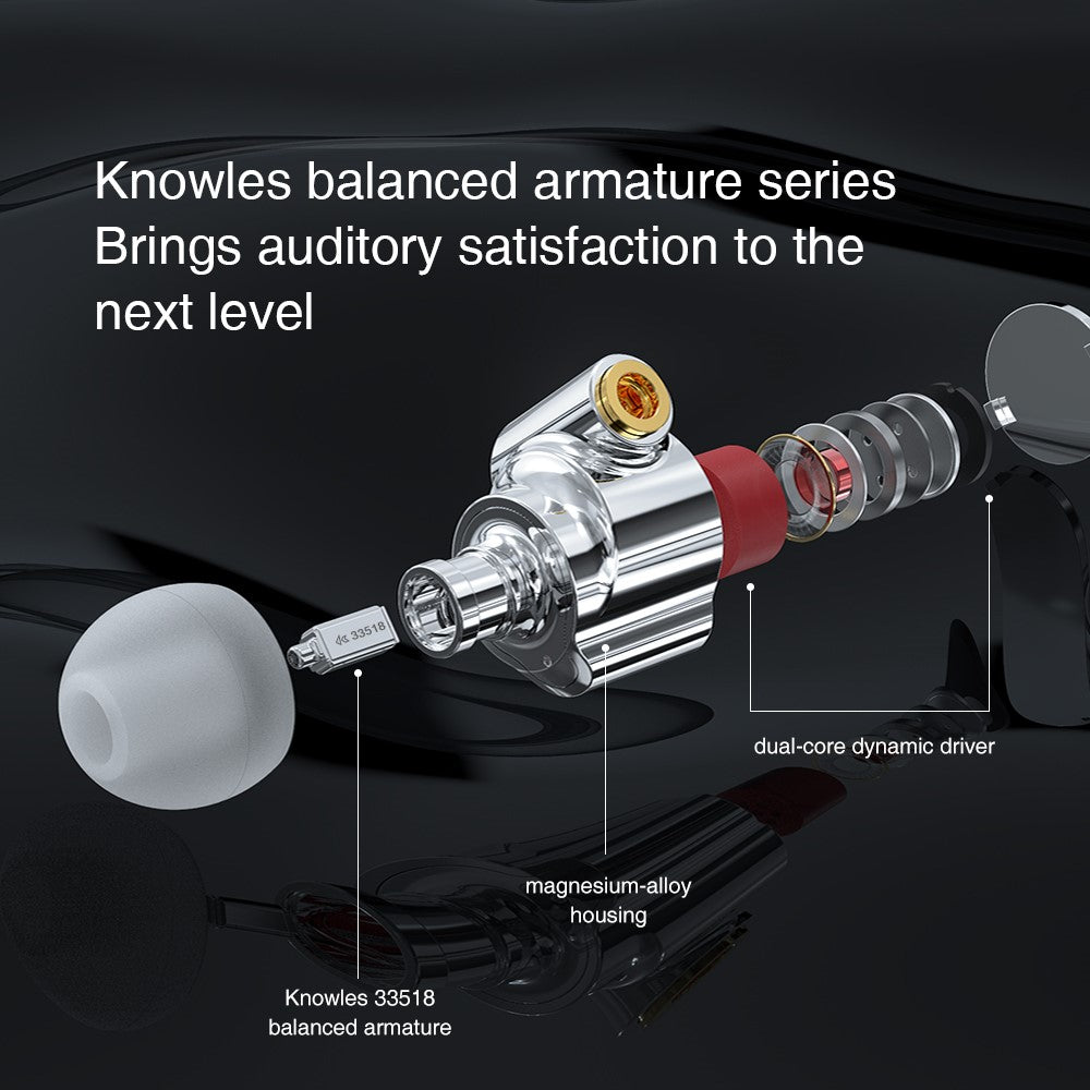 TRN TA1 Aftagelig 3,5 mm kabelbaseret in-ear-høretelefon med MMCX-interface og tung bas, standardversion