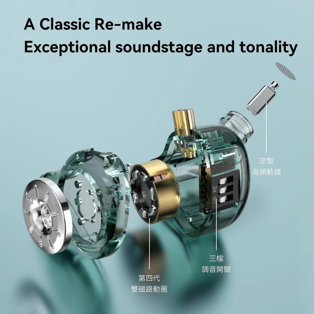 TRN ST1 Pro Detachable 3.5mm Wired In-Ear Earphone HiFi Music Tunable Headset without Mic