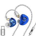 TRN MT4 PRO Detachable Type-C Wired In-Ear Earphone Dual Dynamic Driver HiFi Monitor Headphone with Mic