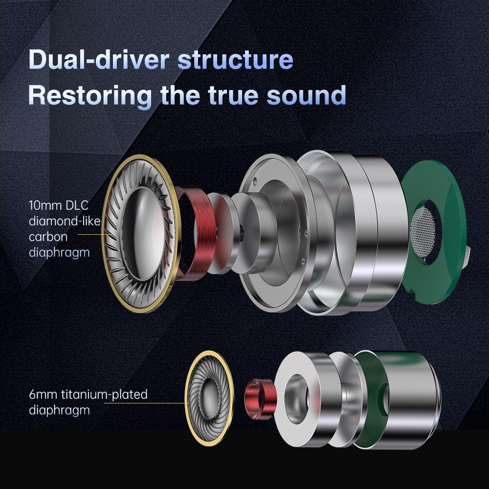 TRN MT4 PRO Detachable Type-C Wired In-Ear Earphone Dual Dynamic Driver HiFi Monitor Headphone with Mic