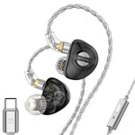 TRN MT4 PRO Detachable Type-C Wired In-Ear Earphone Dual Dynamic Driver HiFi Monitor Headphone with Mic